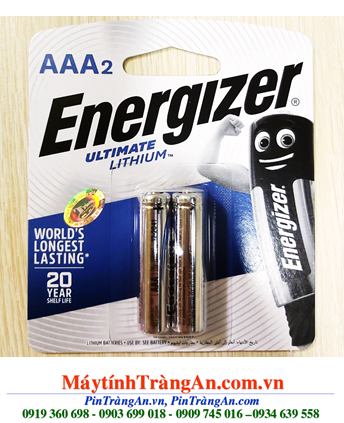 Energizer L92-BP2; Pin AAA 1.5v Lithium Energizer L92-BP2 (Singapore)| Vỉ 2viên